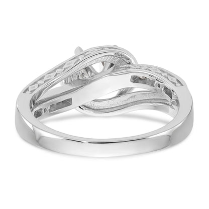 Verlobungsring aus 14K Weißgold mit simuliertem Diamanten