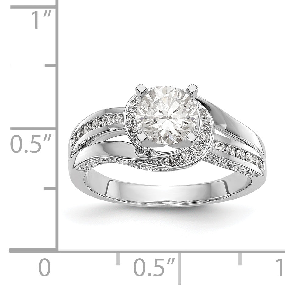 Verlobungsring aus 14K Weißgold mit simuliertem Diamanten