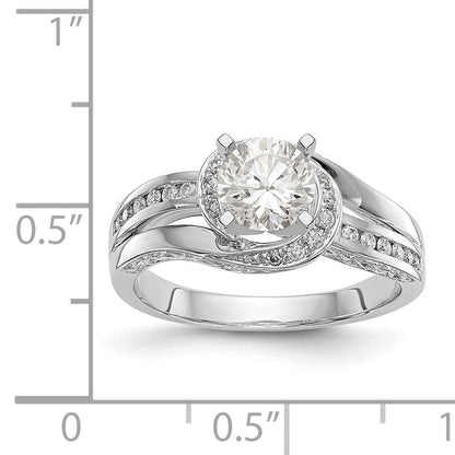 Verlobungsring aus 14K Weißgold mit simuliertem Diamanten