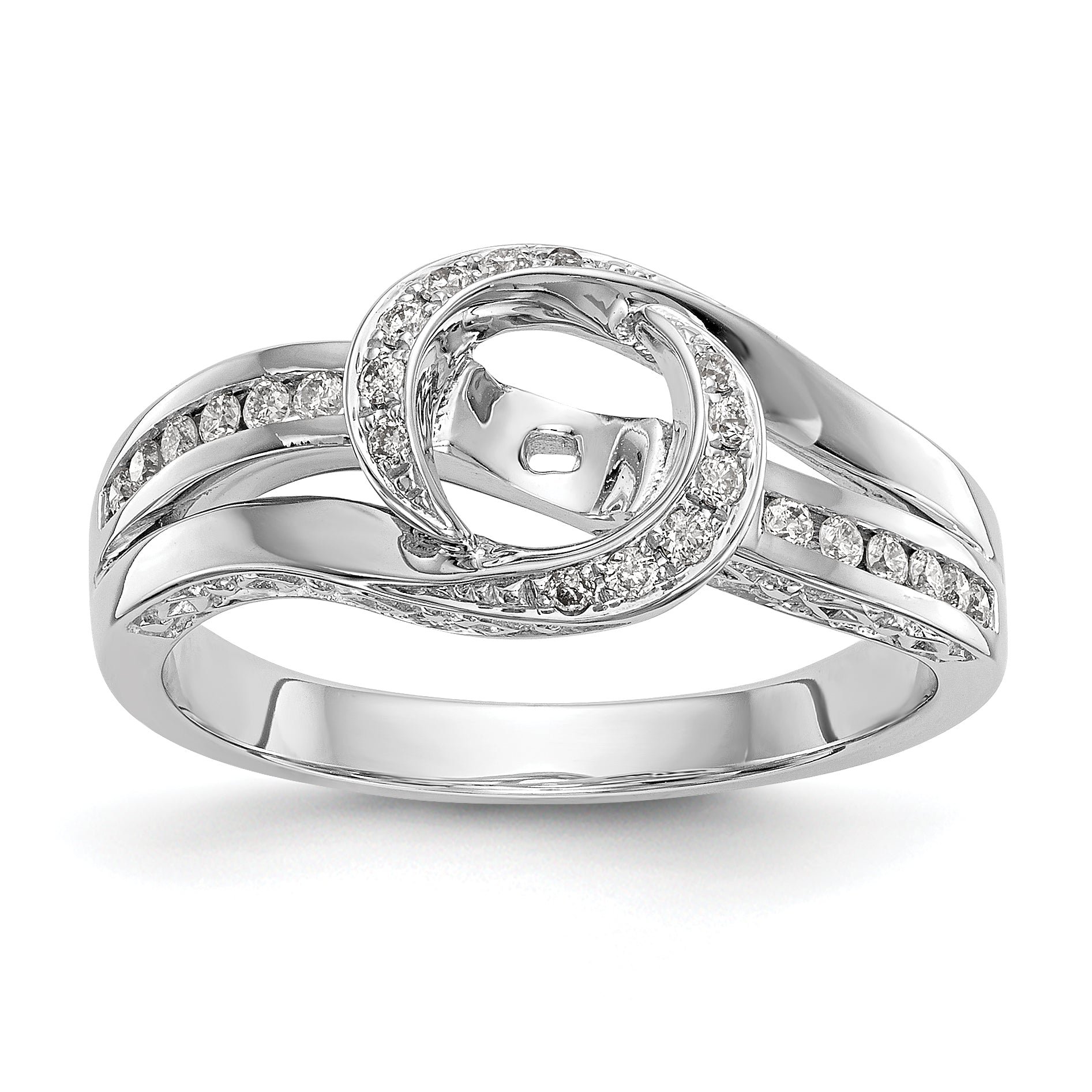 Verlobungsring aus 14K Weißgold mit simuliertem Diamanten
