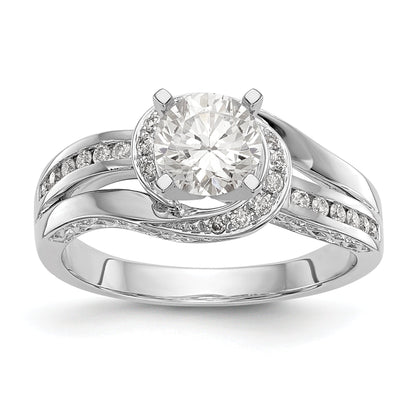 Verlobungsring aus 14K Weißgold mit simuliertem Diamanten