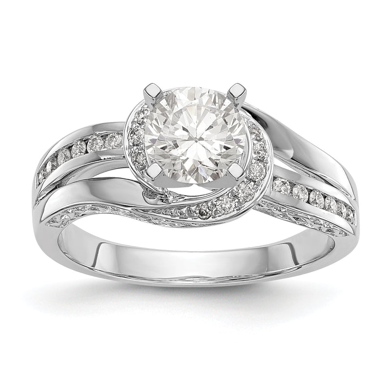 Verlobungsring aus 14K Weißgold mit simuliertem Diamanten