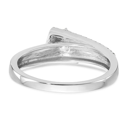 14K Weißgold Verlobungsring mit Steckfassung für simulierte Diamanten