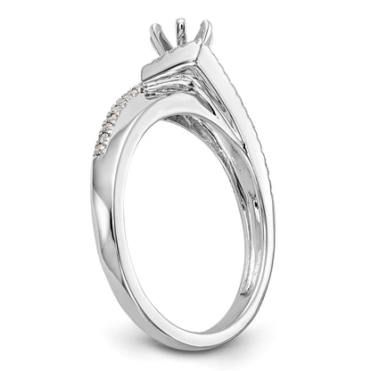 14K Weißgold Verlobungsring mit Steckfassung für simulierte Diamanten