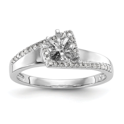14K Weißgold Verlobungsring mit Steckfassung für simulierte Diamanten