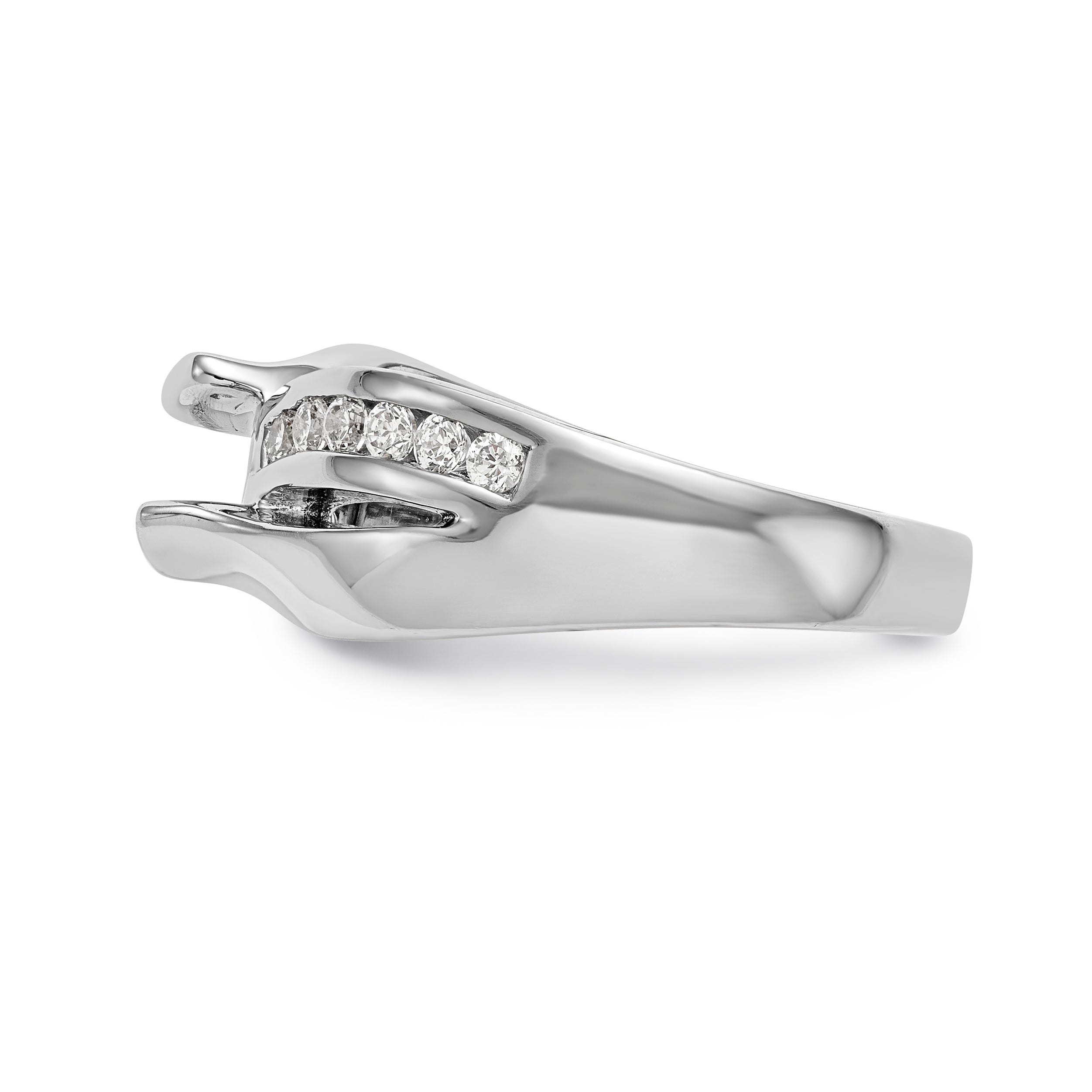 Verlobungsring aus 14kt Weißgold mit Krappenfassung und simulierten Diamanten