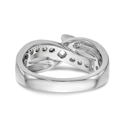 14K Weißgold Verlobungsring mit gefasstem simuliertem Diamant