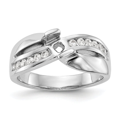 14K Weißgold Verlobungsring mit gefasstem simuliertem Diamant