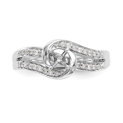 14K Weißgold Verlobungsring im Bypass-Design mit Labordiamanten