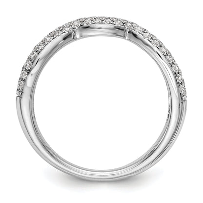 14K Weißgold Diamant-Ehering, konturiert