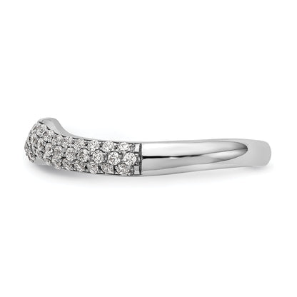 14K Weißgold Diamant-Ehering, konturiert