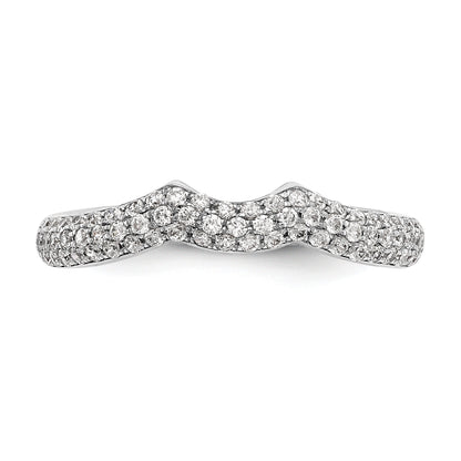 14K Weißgold Diamant-Ehering, konturiert
