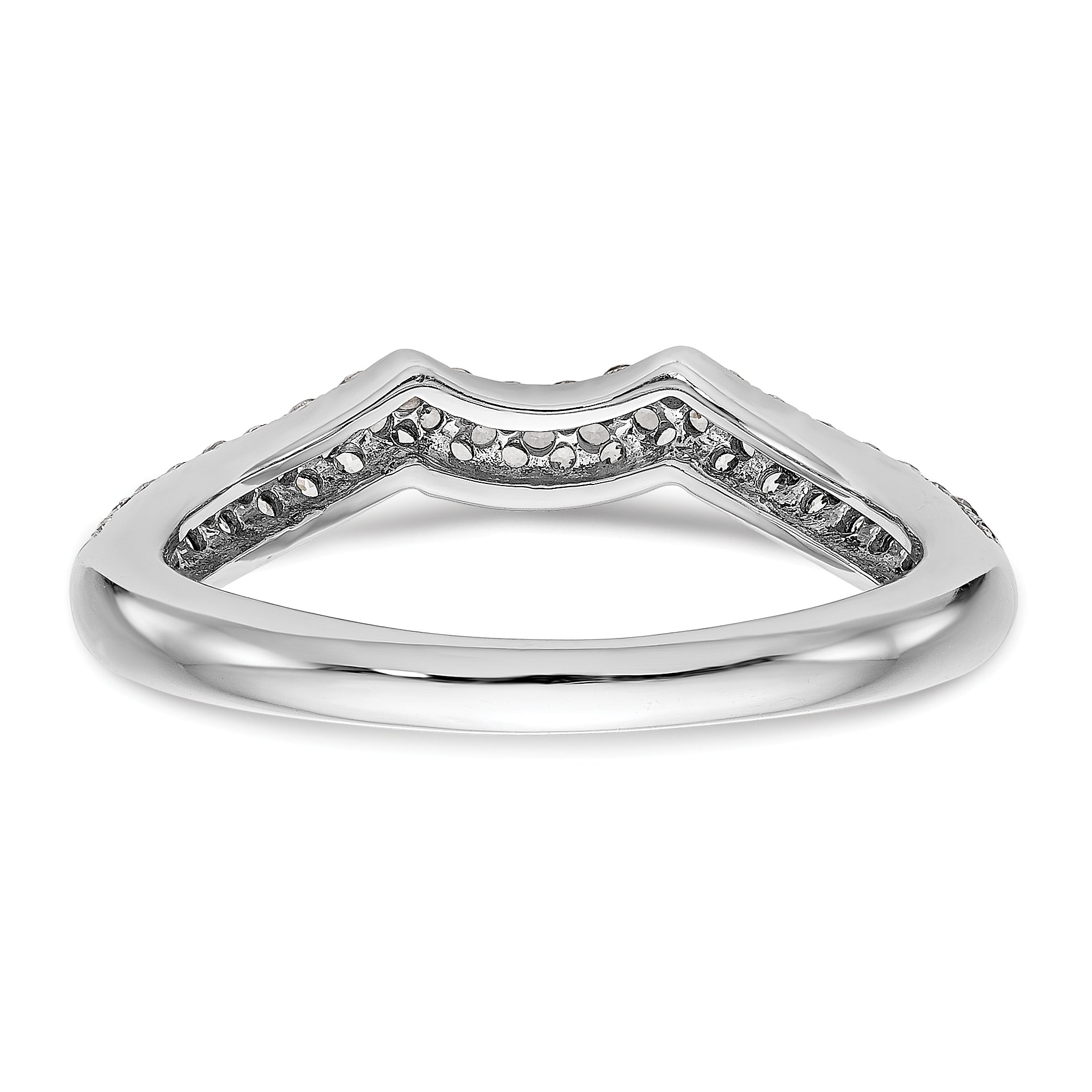 14K Weißgold Diamant-Ehering, konturiert
