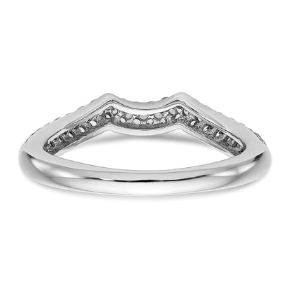 14K Weißgold Diamant-Ehering, konturiert