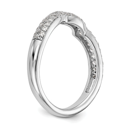 14K Weißgold Diamant-Ehering, konturiert