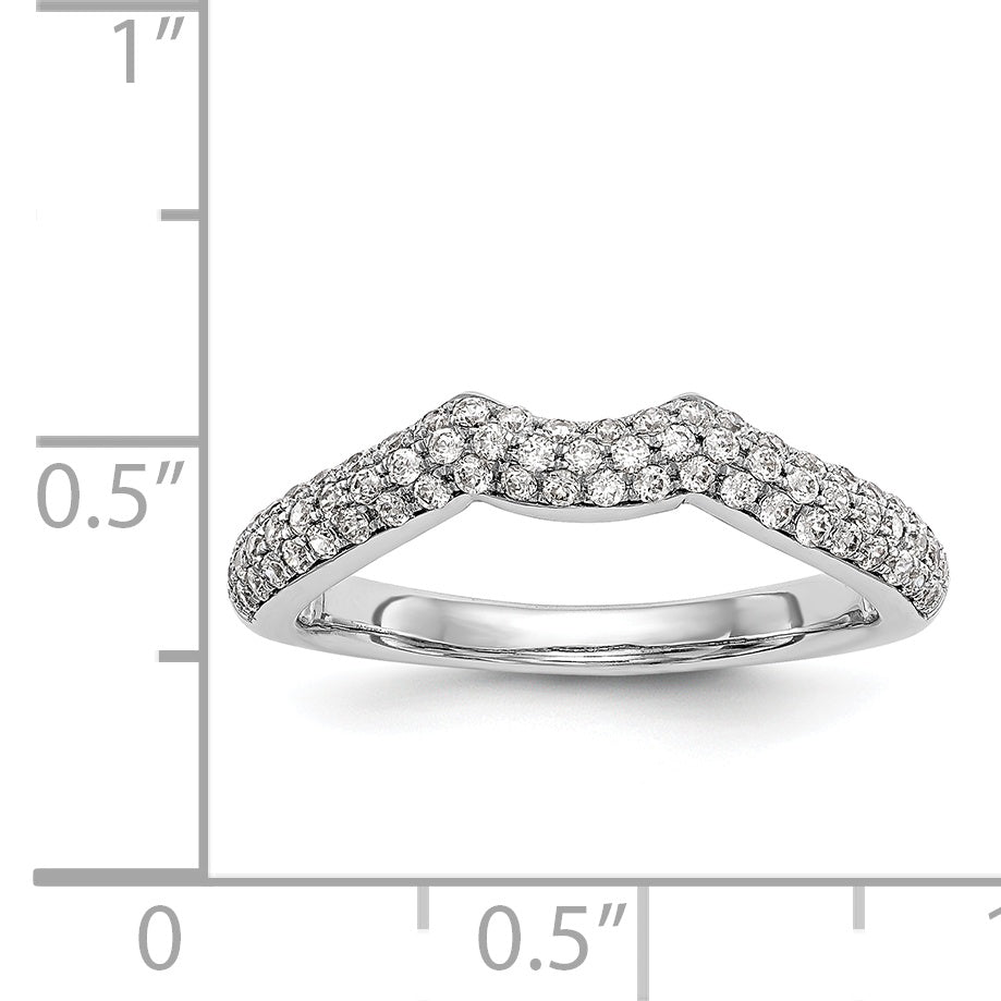 14K Weißgold Diamant-Ehering, konturiert
