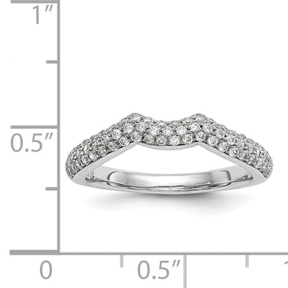 14K Weißgold Diamant-Ehering, konturiert