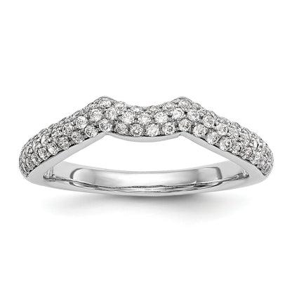 14K Weißgold Diamant-Ehering, konturiert