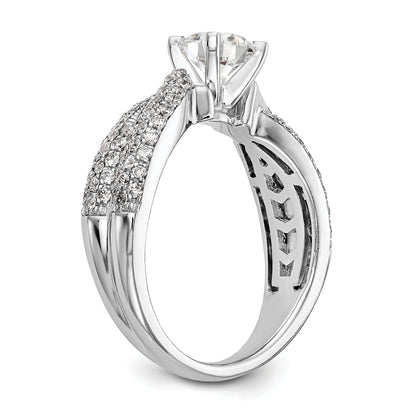 14K Weißgold Verlobungsring im Bypass-Design mit Krappenfassung und Zirkonia