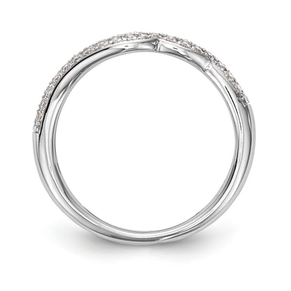 14K Weißgold Diamant-Ehering mit geschwungener Form