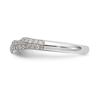 14K Weißgold Diamant-Ehering mit geschwungener Form