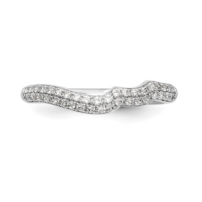 14K Weißgold Diamant-Ehering mit geschwungener Form