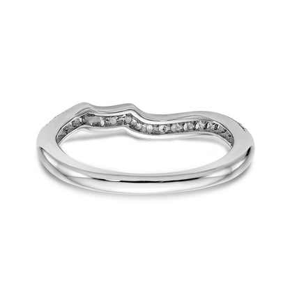 14K Weißgold Diamant-Ehering mit geschwungener Form