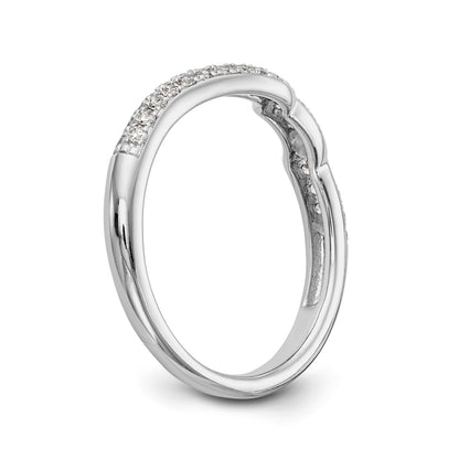 14K Weißgold Diamant-Ehering mit geschwungener Form