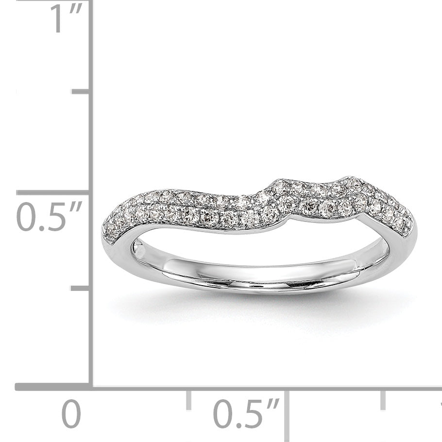 14K Weißgold Diamant-Ehering mit geschwungener Form
