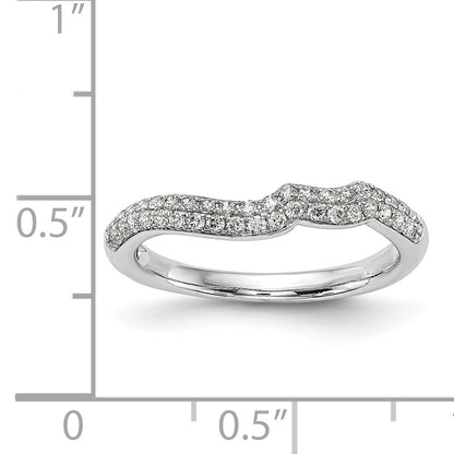 14K Weißgold Diamant-Ehering mit geschwungener Form