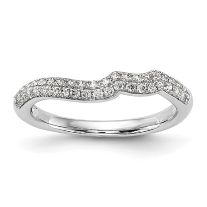 14K Weißgold Diamant-Ehering mit geschwungener Form