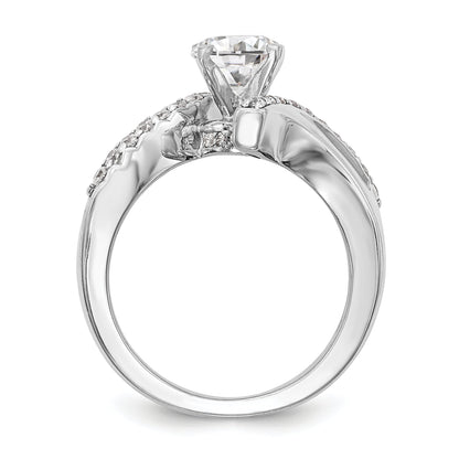 Verlobungsring 14K Weißgold mit Labordiamant im Bypass-Design