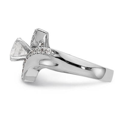 Verlobungsring 14K Weißgold mit Labordiamant im Bypass-Design
