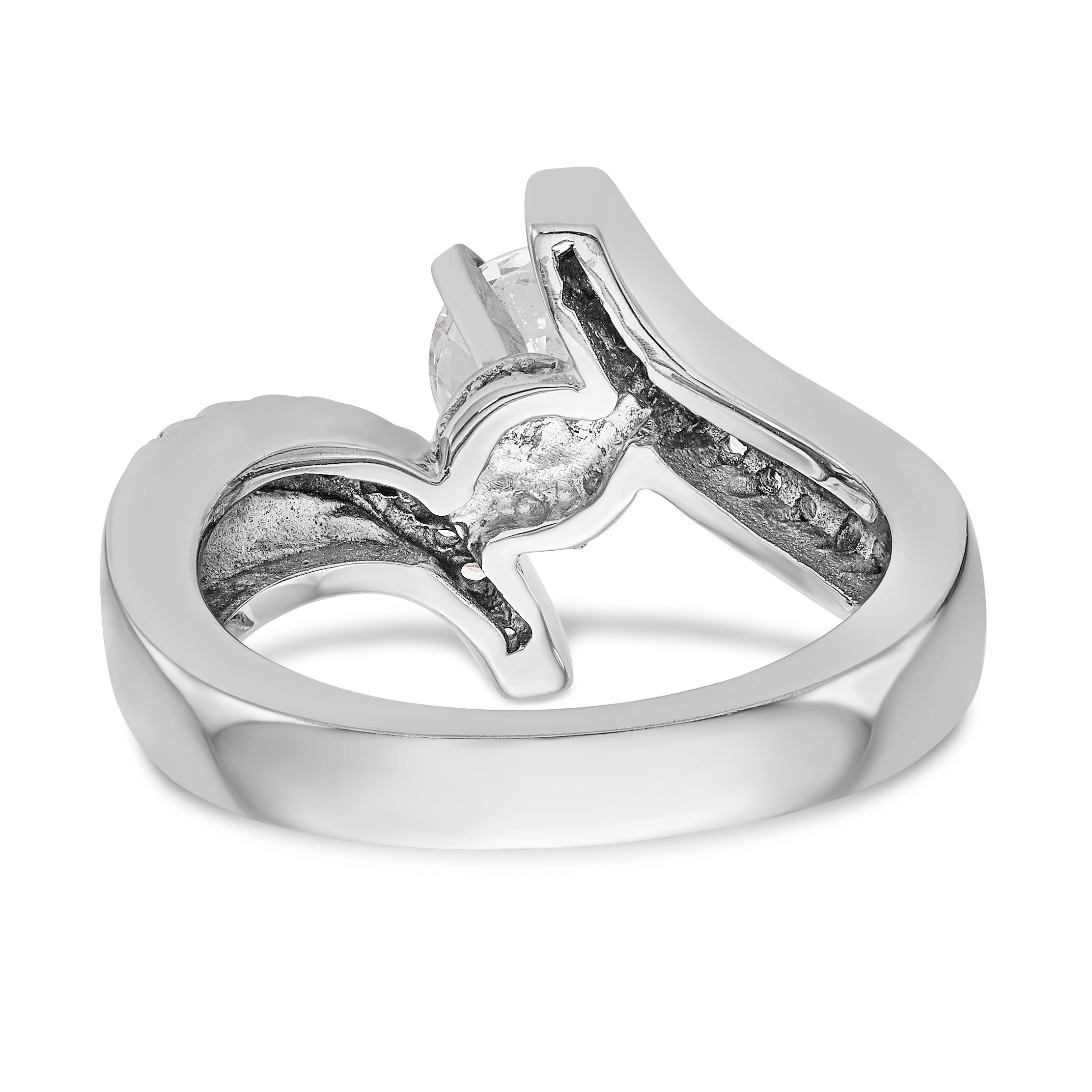 Verlobungsring 14K Weißgold mit Labordiamant im Bypass-Design