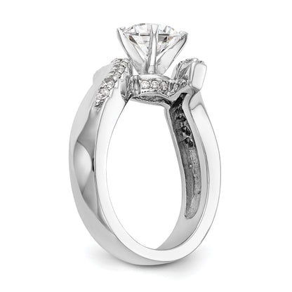 Verlobungsring 14K Weißgold mit Labordiamant im Bypass-Design