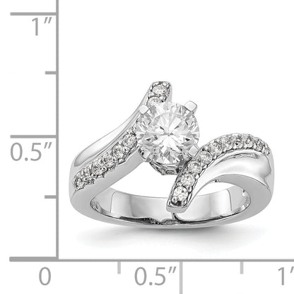 Verlobungsring 14K Weißgold mit Labordiamant im Bypass-Design