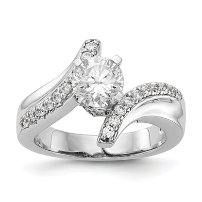 Verlobungsring 14K Weißgold mit Labordiamant im Bypass-Design