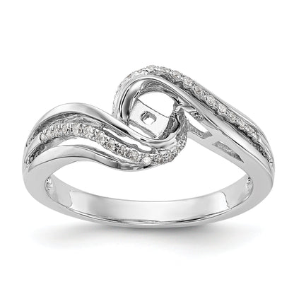 Verlobungsring im Bypass-Design aus 14K Weißgold mit Krappenfassung und Diamantimitat