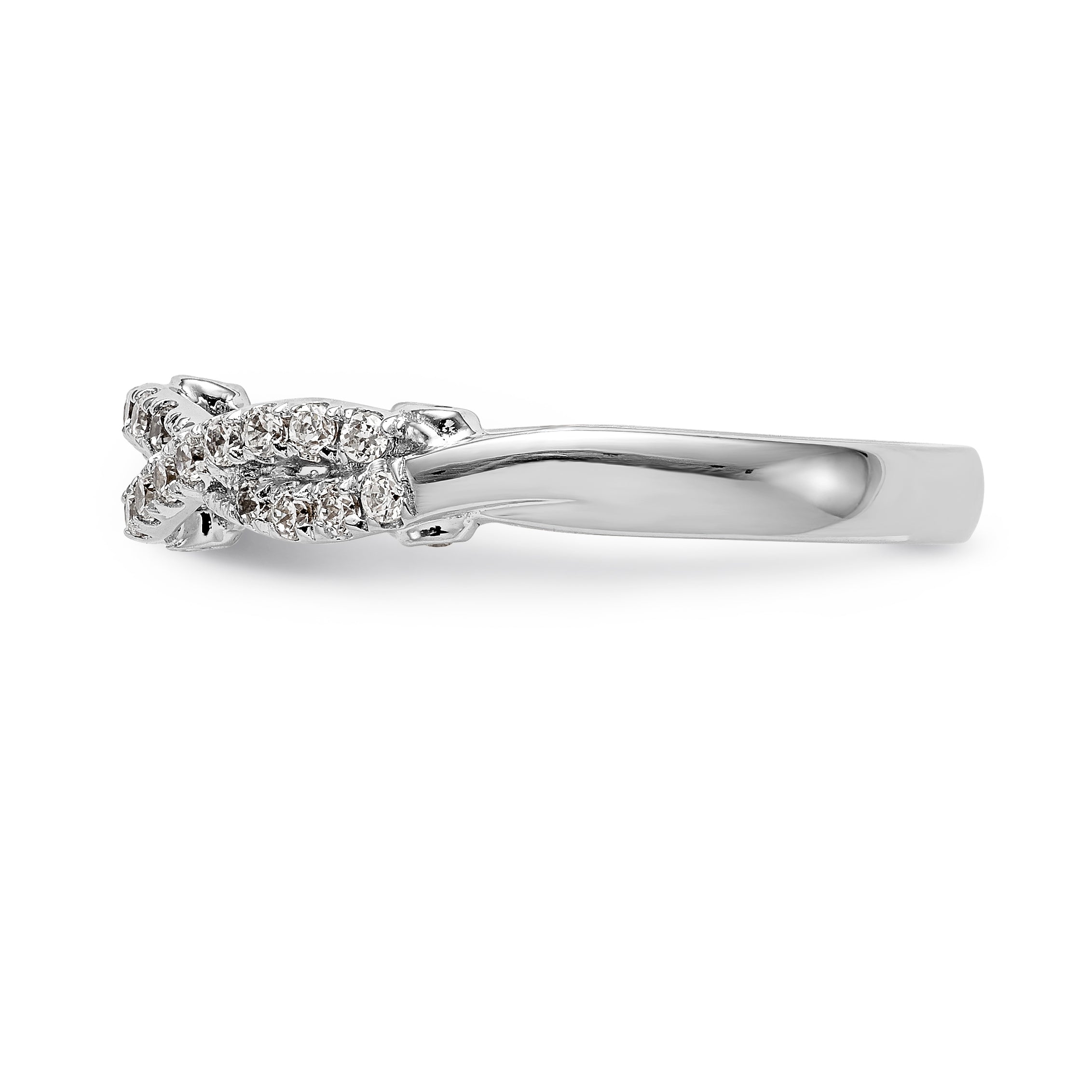 14K Weißgold Damen-Ehering mit natürlichen Diamanten, 0,408 ct. Gesamtgewicht