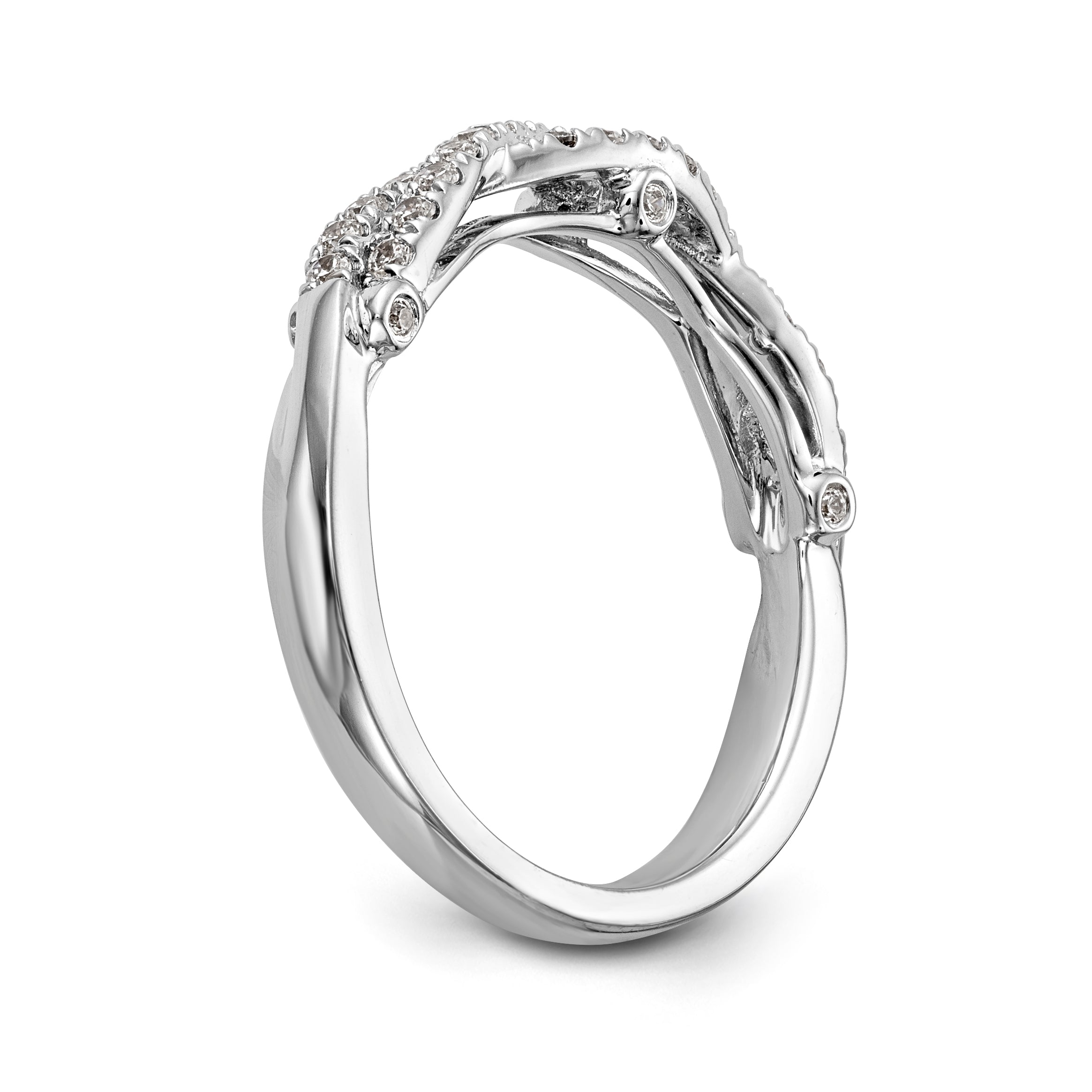 14K Weißgold Damen-Ehering mit natürlichen Diamanten, 0,408 ct. Gesamtgewicht