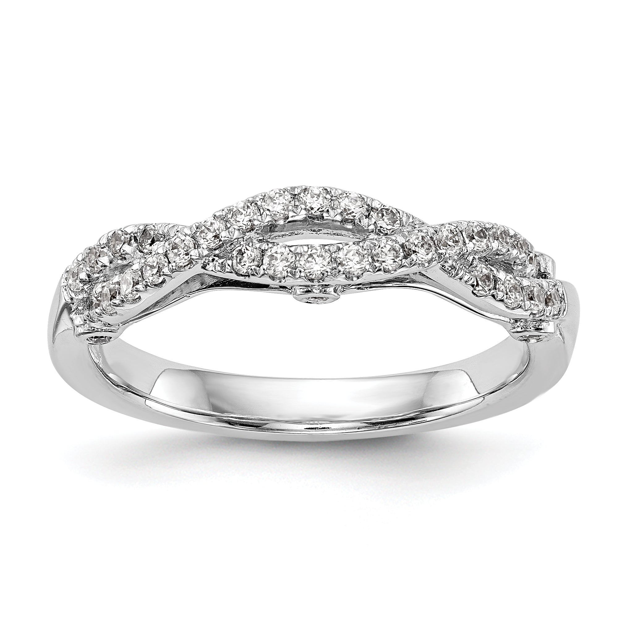 14K Weißgold Damen-Ehering mit natürlichen Diamanten, 0,408 ct. Gesamtgewicht