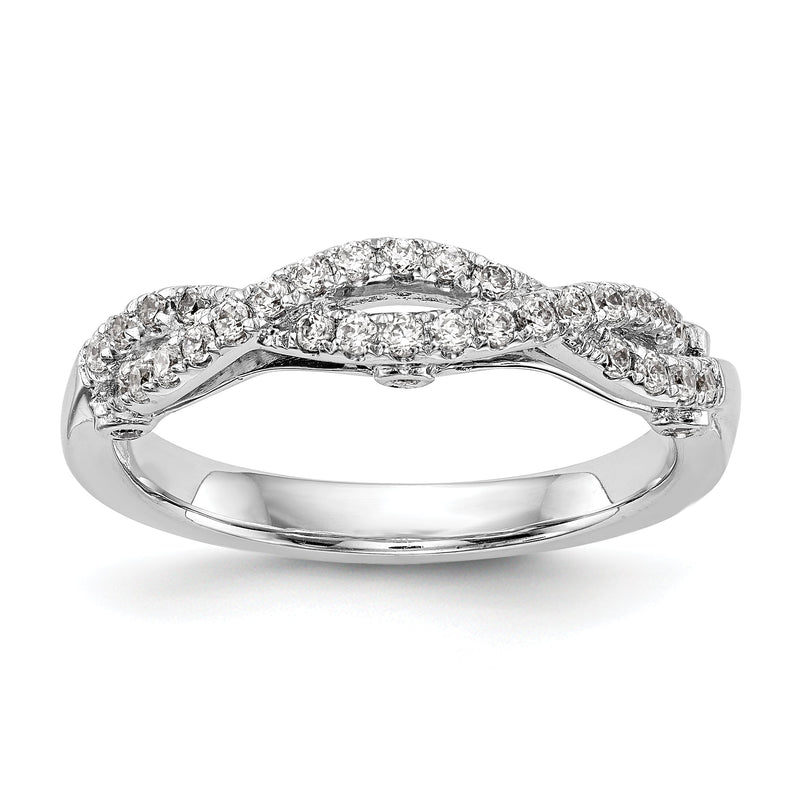 14K Weißgold Damen-Ehering mit natürlichen Diamanten, 0,408 ct. Gesamtgewicht