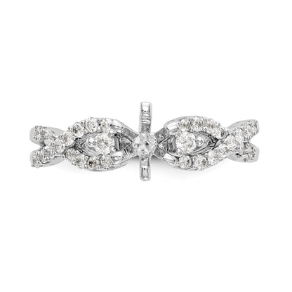 14K-Weißgold-Verlobungsring mit Krappenfassung und simuliertem Diamanten im Kreuzdesign