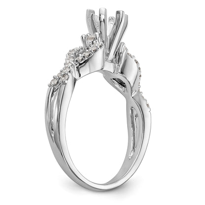 14K-Weißgold-Verlobungsring mit Krappenfassung und simuliertem Diamanten im Kreuzdesign
