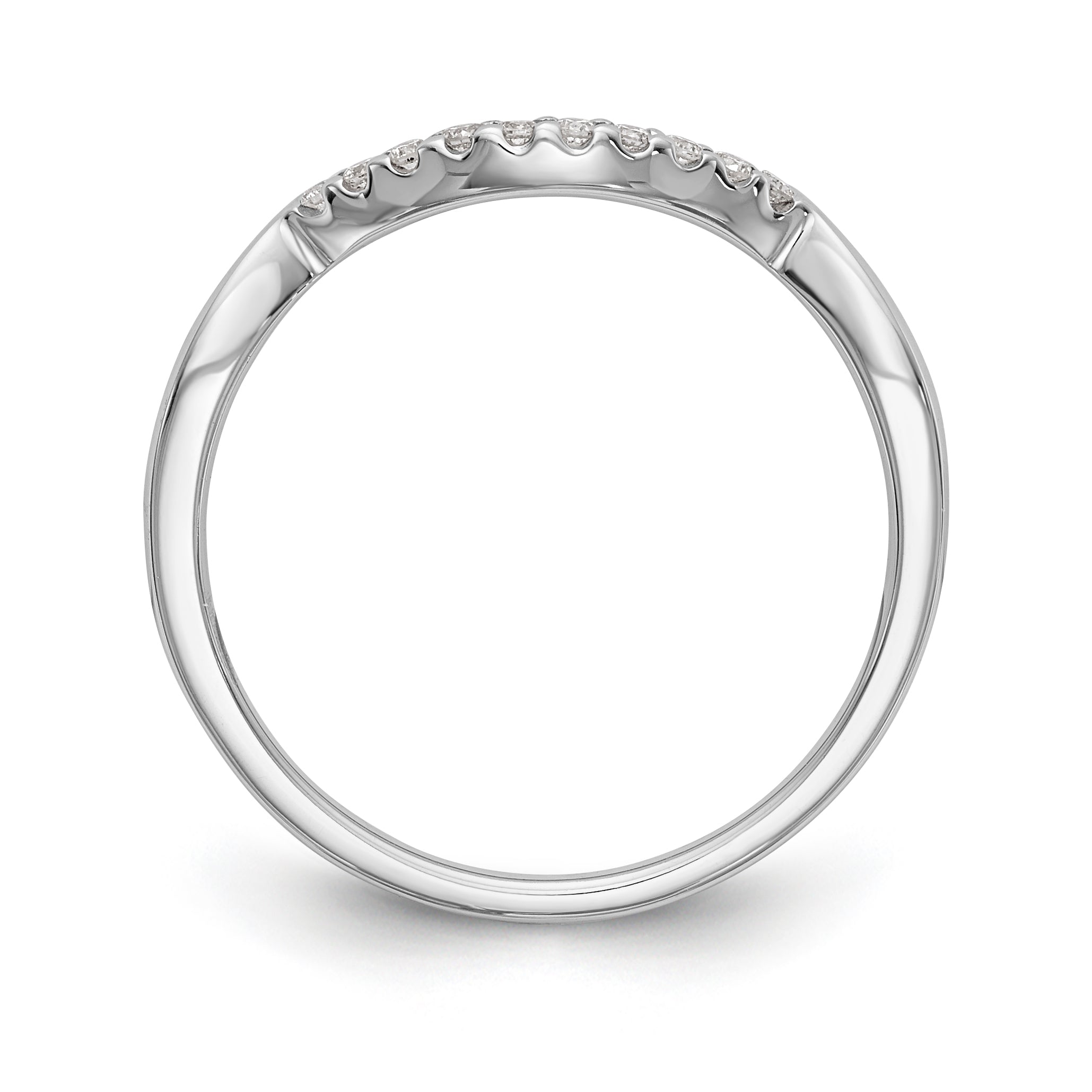 14K Weißgold Diamant-Trauring