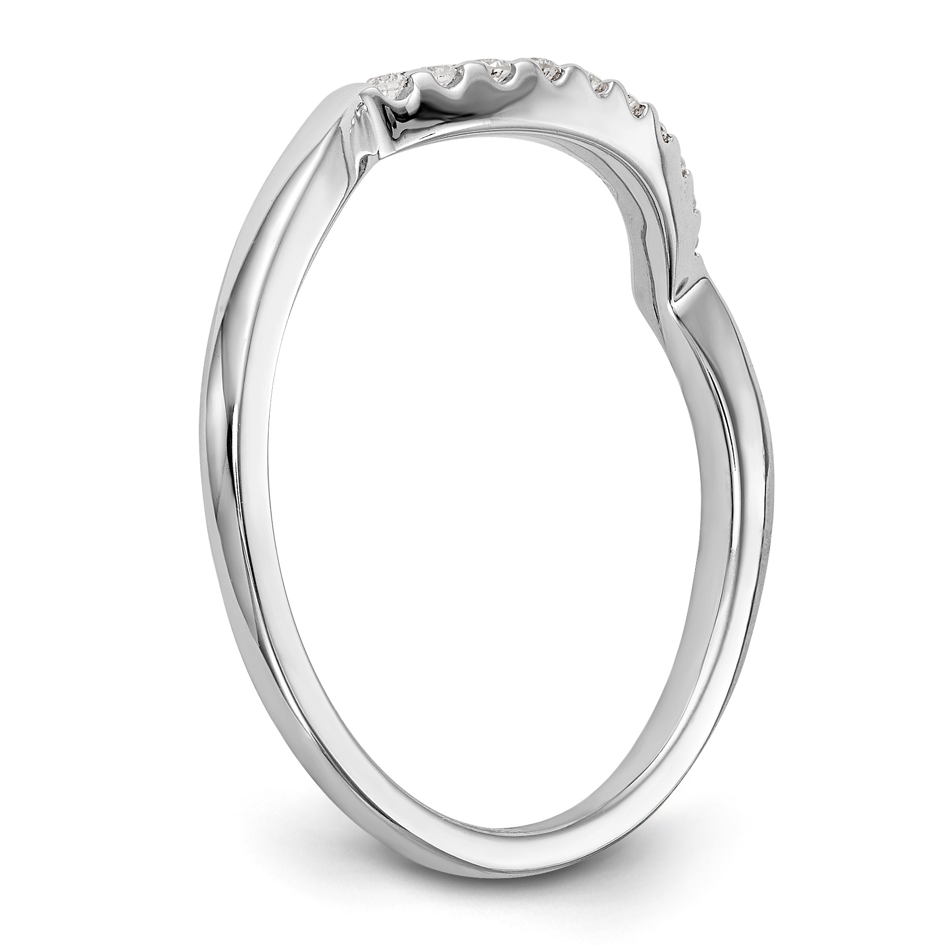 14K Weißgold Diamant-Trauring