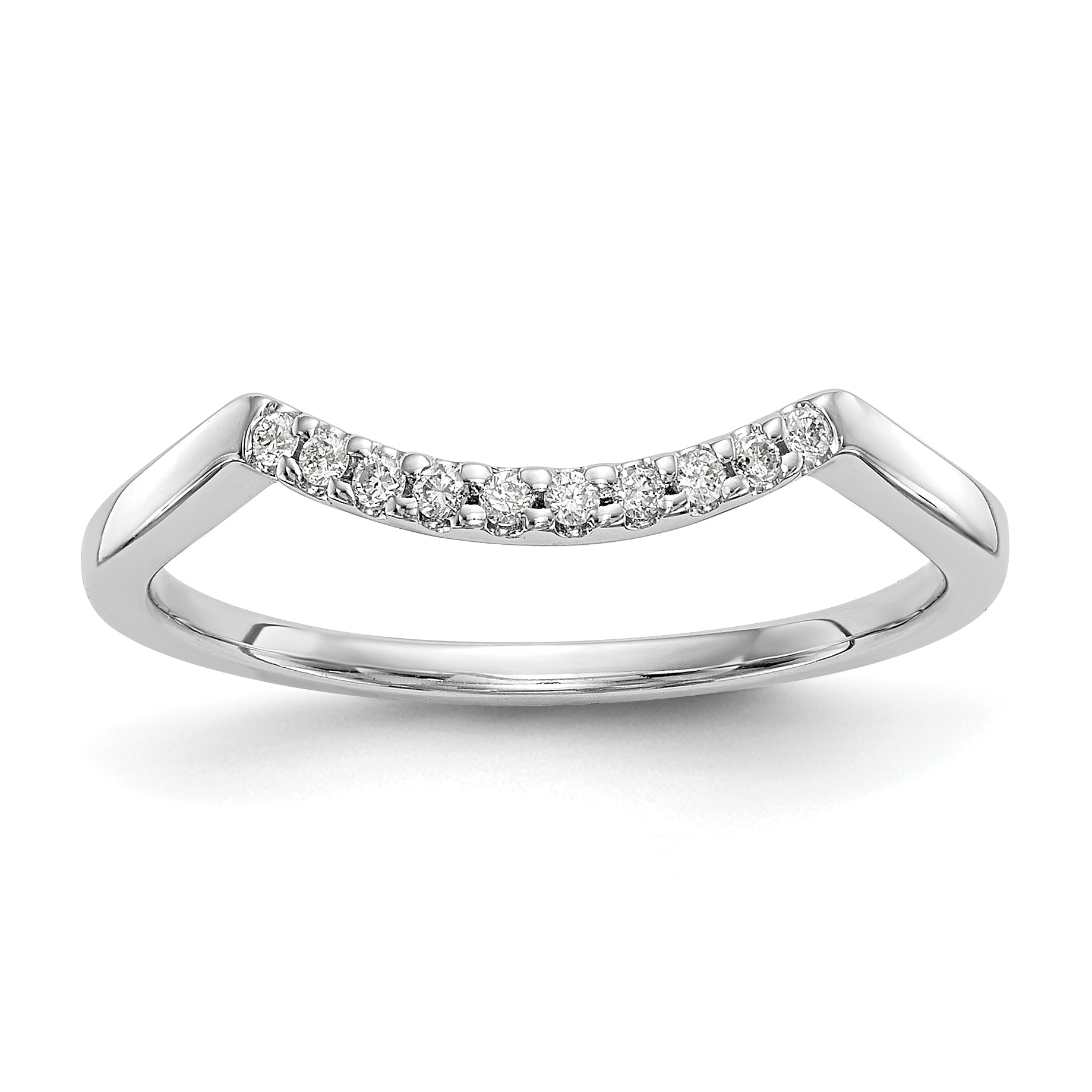 14K Weißgold Diamant-Trauring