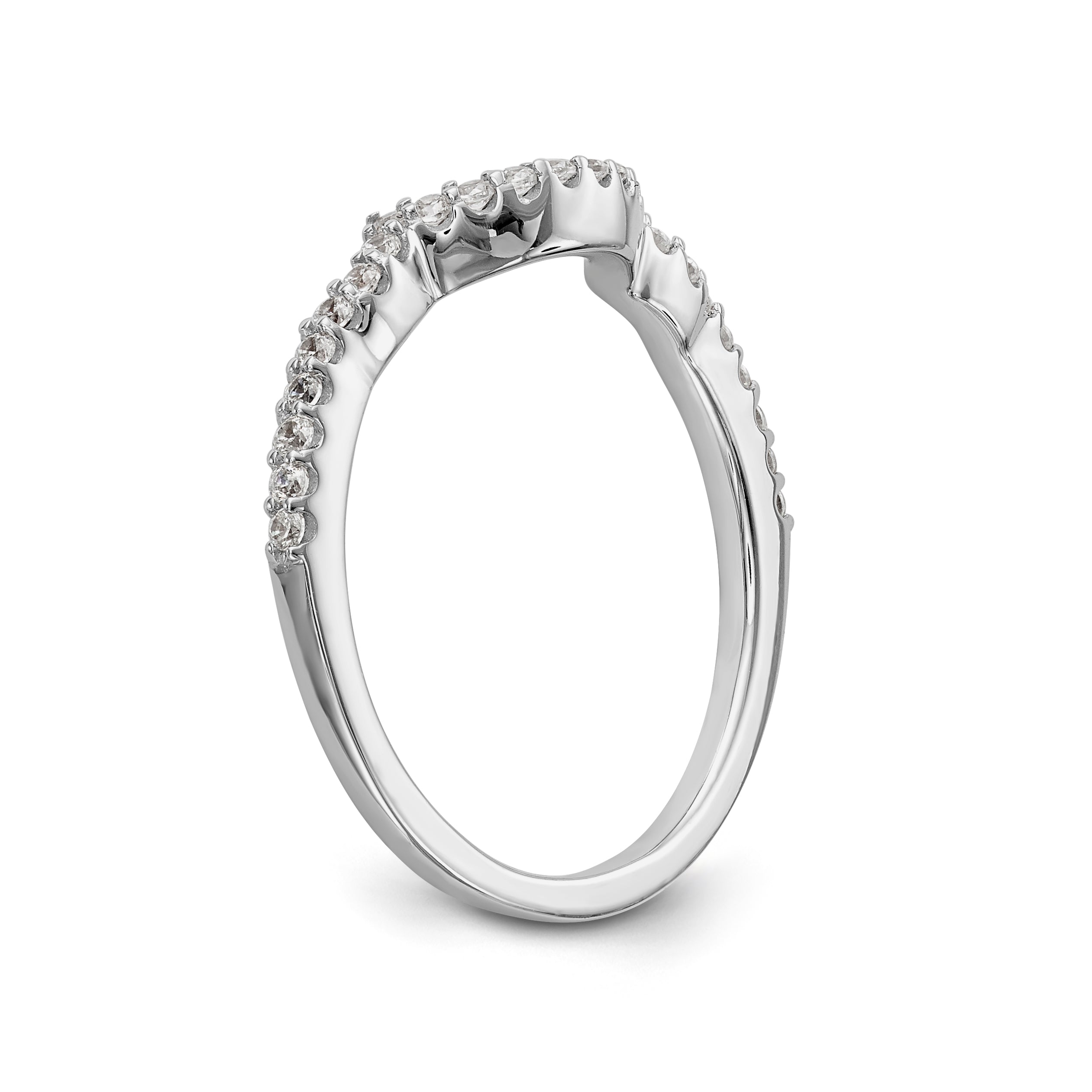 14K Weißgold Diamant-Trauring
