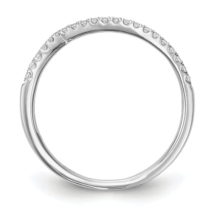 14K Weißgold Diamant-Ehering mit geschwungenem Design