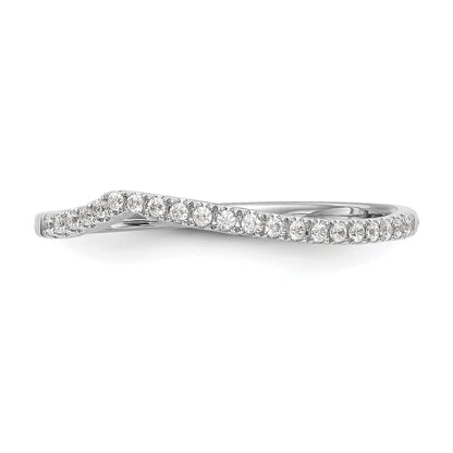 14K Weißgold Diamant-Ehering mit geschwungenem Design